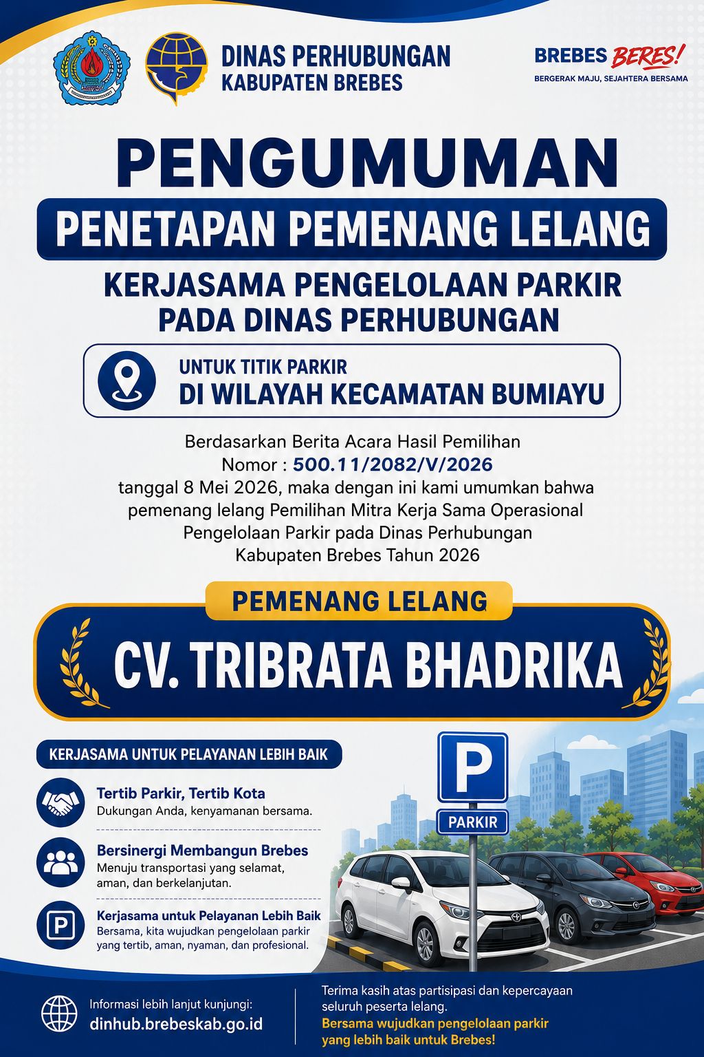 Pengumuman Penetapan Lelang Parkir Kecamatan Bumiayu
